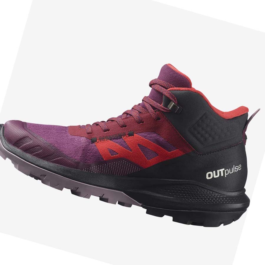 Tenis Senderismo Salomon WoOUTPULSE MID GORE-TEX Mujer Morados | MX 2785QMA